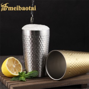 Hammer Pattern Myltipurpose Cup 304 Stainless Steel Cup Metal Cup