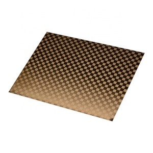 Elegant Design PVD Golden Mirror with Etching Design Decoration Wall Plate Four Feet 304 Stainless Steel Sheet