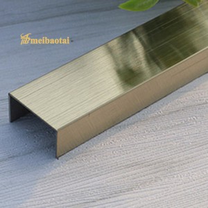 Brush Finish Champagne Gold Rose Gold Color Plating U Profile U Slot 304 Stainless Steel Material