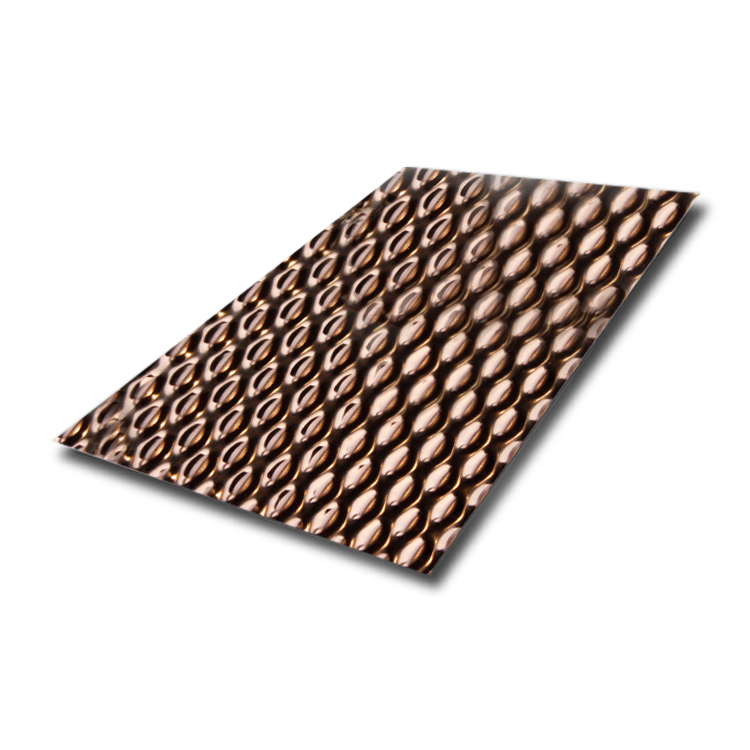 6WL Rose Gold Mirror Stamped Stainless Steel Sheet
