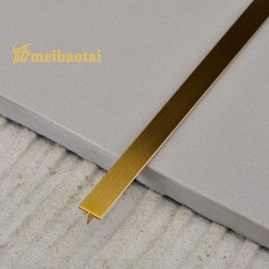 Grade 304 Stainless Steel Straight Edge Tile Edge Trim Stainless Steel T Tile Trim Profile for Ceramic Angle Edge Profile T Profile Tile Trim