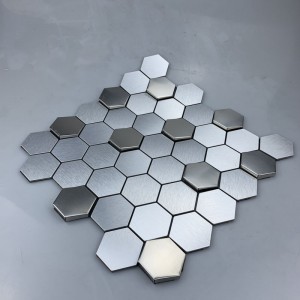 Hexagonal Metal Mosaic 3D Effect Stainless Steel decorative Wall Tiles