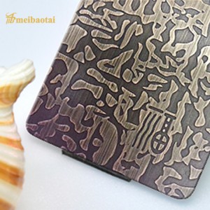 201 Etched Coated Stainless Steel Sheet PVD Color Coating Stainless Steel Plates Design