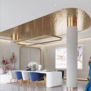 SS201 304 4*8ft Golden Mirror Stainless Steel stamped sheet decoration ceiling
