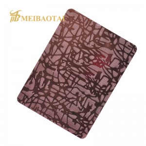 4*8ft Rose Gold flower pattern Stainless steel embossed sheet decoration wall
