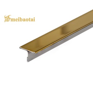 Gold Plating T Profile SS Trim T Profile for Tile Wall Decorate