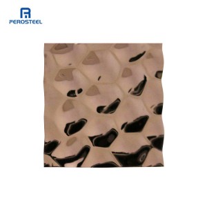Mur de décoration de feuille d'acier inoxydable de miroir d'or Rose de SS201 304 0.65mm