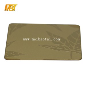 custom etched mirror color pvd color coating stainless steel sheet decorative plate