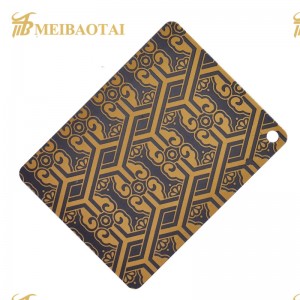 304 Color Mirror Finished Etched Stainless Steel Sheet for Elevator