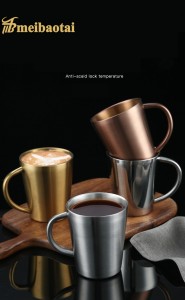 304 Stainless Steel Metal Cup Hairline Mirror Polish Finish Metal Cup
