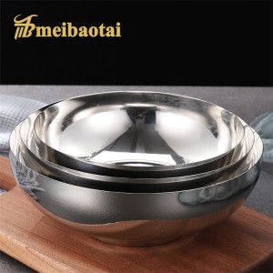 304 Stainless Steel Ramen Bowl Silver Golden Mirror Polish Finish Design Metal Bowl