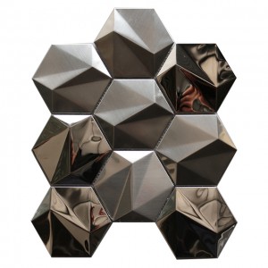 SS Mosaic Plate 304 Stainless Steel with Ceramic 8mm Thickness 300x300mm Size Wall Floor Plate