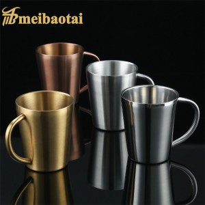 304 Stainless Steel Metal Cup Hairline Mirror Polish Finish Metal Cup