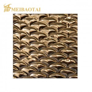 stamping  titanium gold mirror stainless steel plate with strong tactile sensation