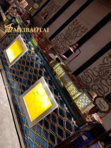 PVD Double Color Stamped Technology Diamond Design Decoration Plate 201 Stainless Steel Plate for Decoration Counter Plate Hot Sales in India