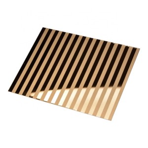 Mirror Polish PVD Gold Color Coating Etching Design 1219*2438mm 0.75mm Grade 304 Stainless Steel Sheet for Luxury Decoration Sheet
