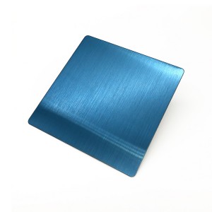 Blue Hairline Grind Stainless Steel Sheet Four Feet