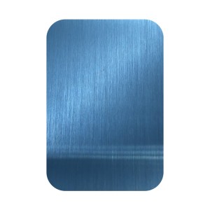 Blue Hairline Grind Stainless Steel Sheet Four Feet