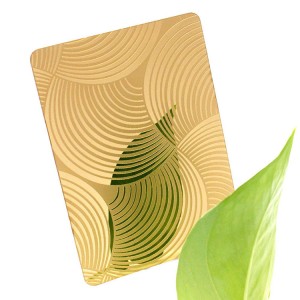 Etched Gold Fan Stainless Steel Sheet Metal Plate