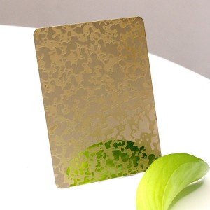 Snowflake Champagne Gold Mirror Etched Stainless Steel Sheet