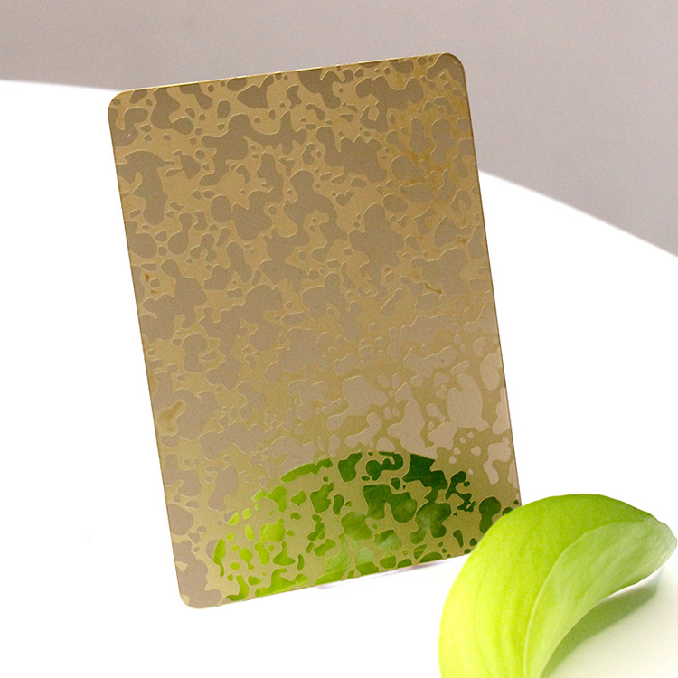 Snowflake Champagne Gold Mirror Etched Stainless Steel Sheet