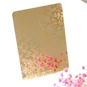Snowflake Champagne Gold Mirror Etched Stainless Steel Sheet