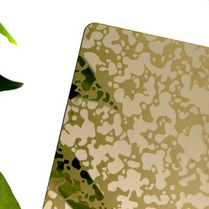 Snowflake Champagne Gold Mirror Etched Stainless Steel Sheet