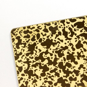 Snowflake Champagne Gold Mirror Etched Stainless Steel Sheet