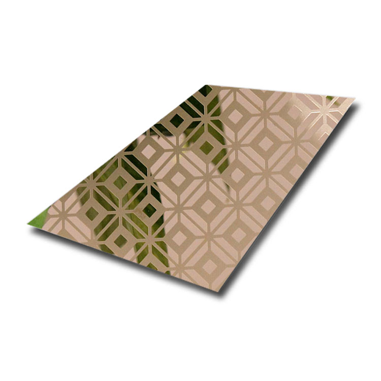 Etched Rose Gold Overlapping Square SS Sheet
