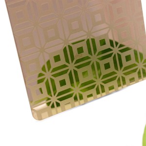 Etched Rose Gold Overlapping Square SS Sheet