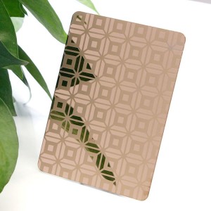 Etched Rose Gold Overlapping Square SS Sheet