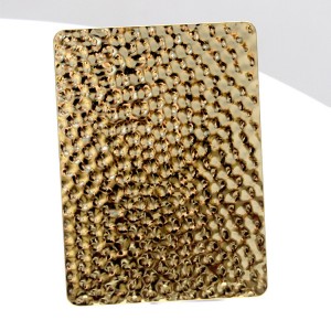 Gold Mirror Honeycomb Design Stamped SS Sheet