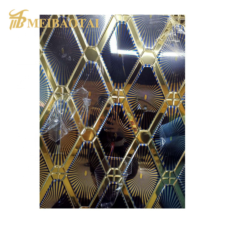 Double Color Stamped Diamond Design Stainless Steel Panel