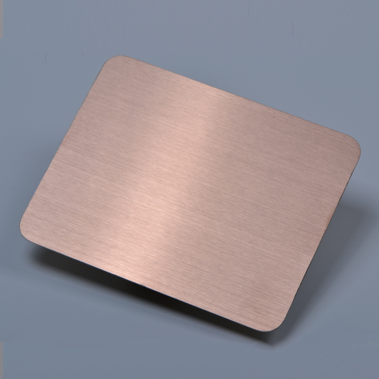 Rose Gold Hairline Stainless Steel Plate