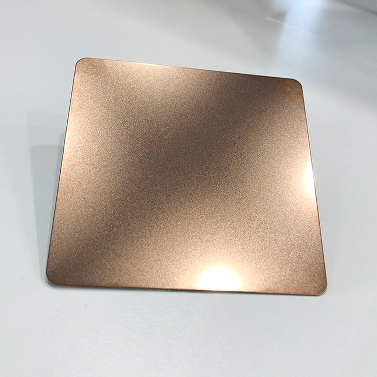 Rose Gold Sandblasted Stainless Steel Plate