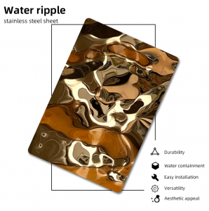 304 Rose Gold Water Ripple Stainless Steel Sheet for Ceiling Decor
