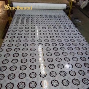 SUS 304Silver Mirror Etched Elevator Decorative Stainless Steel Sheet