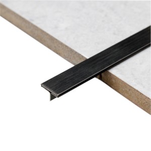 T Black Hairline Stainless Steel Tile Trim