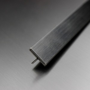T Black Hairline Stainless Steel Tile Trim