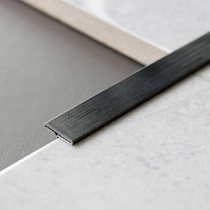 T Black Hairline Stainless Steel Tile Trim