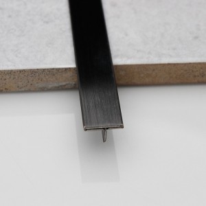 T Black Hairline Stainless Steel Tile Trim