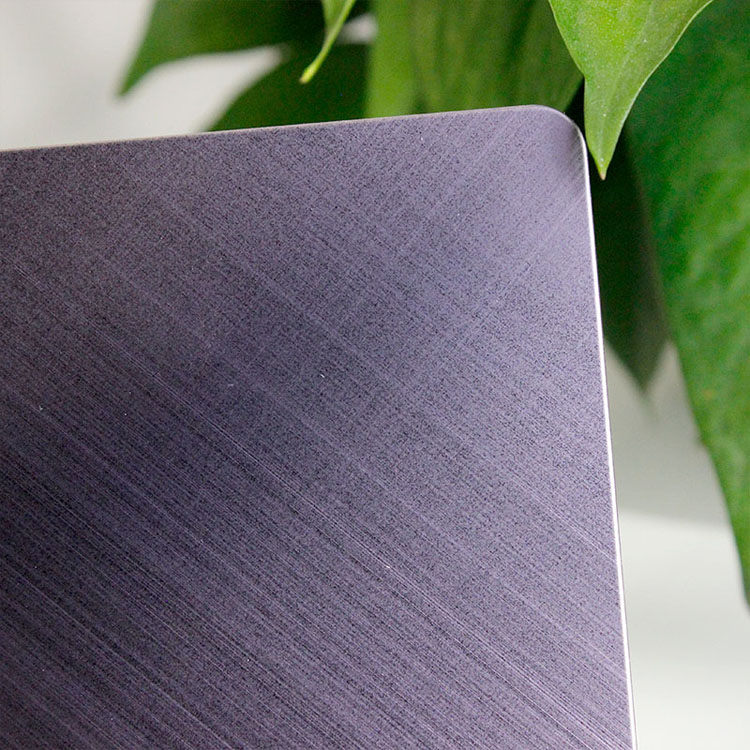 Violet Cross Hairline PVD Coating Stainless Steel Plate