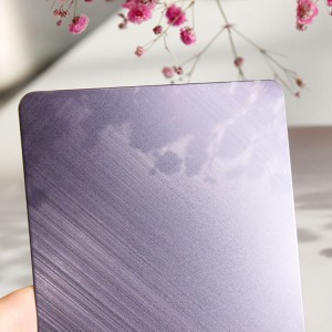 Violet Cross Hairline PVD Coating Stainless Steel Plate