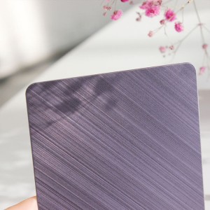 Violet Cross Hairline PVD Coating Stainless Steel Plate