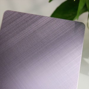 Violet Cross Hairline PVD Coating Stainless Steel Plate