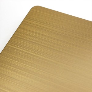 Yellow Rose Hairline Stainless Steel Plate