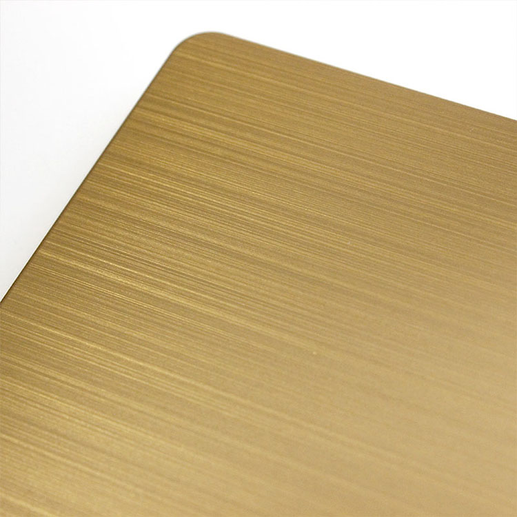 Yellow Rose Hairline Stainless Steel Plate