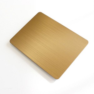 Yellow Rose Hairline Stainless Steel Plate