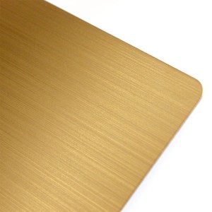 Yellow Rose Hairline Stainless Steel Plate