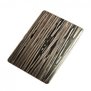 Hairline Design Blue Rose Gold Black Bronze Color Coating Design Grade 201/304 Stainless Steel Decoration Sheet for Kitchen Cabinet Material High Quality